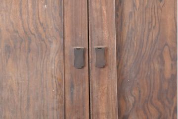 和製アンティーク　前面黒タン(黒檀)材　衣装盆付き!　小振りな観音箪笥(和たんす、着物箪笥、衣装箪笥、チェスト)(R-053163)