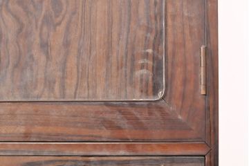 和製アンティーク　前面黒タン(黒檀)材　衣装盆付き!　小振りな観音箪笥(和たんす、着物箪笥、衣装箪笥、チェスト)(R-053163)