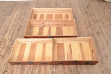 和製アンティーク　前面ケヤキ材　漆塗り　上質な和の空間づくりにぴったりの相馬箪笥(時代箪笥、仙台箪笥、和たんす、引き出し、チェスト)(R-053165)
