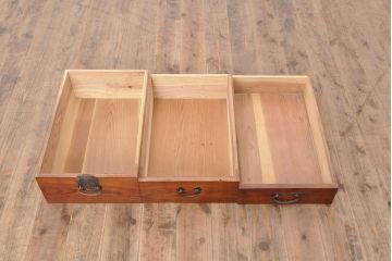 和製アンティーク　前面ケヤキ材　漆塗り　上質な和の空間づくりにぴったりの相馬箪笥(時代箪笥、仙台箪笥、和たんす、引き出し、チェスト)(R-053165)