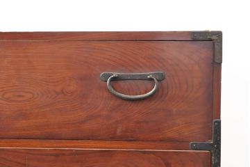 和製アンティーク　前面ケヤキ材　漆塗り　上質な和の空間づくりにぴったりの相馬箪笥(時代箪笥、仙台箪笥、和たんす、引き出し、チェスト)(R-053165)