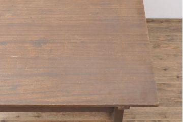 和製アンティーク　棚付きで使い勝手抜群!正方形の作業台(ダイニングテーブル)(R-053166)