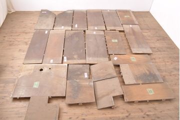 和製アンティーク　明治期　古材　DIYにおすすめ!床材として使われていた総ケヤキ材20枚セット(総欅材、総けやき材、材料、木材、板)(R-053169)