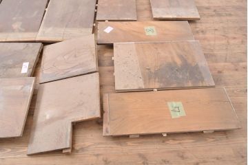 和製アンティーク　明治期　古材　DIYにおすすめ!床材として使われていた総ケヤキ材20枚セット(総欅材、総けやき材、材料、木材、板)(R-053169)