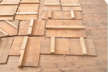 和製アンティーク　明治期　古材　DIYにおすすめ!床材として使われていた総ケヤキ材20枚セット(総欅材、総けやき材、材料、木材、板)(R-053169)