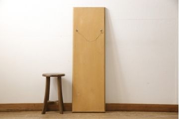 北欧ビンテージ　オーク材　シンプルなデザインが魅力的なウォールミラー(鏡、姿見、ヴィンテージ)(R-053174)