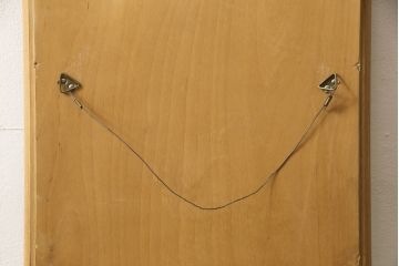 北欧ビンテージ　オーク材　シンプルなデザインが魅力的なウォールミラー(鏡、姿見、ヴィンテージ)(R-053174)