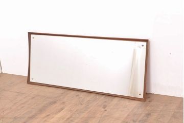 北欧ビンテージ　リメイク　スタイリッシュな佇まいが魅力的なウォールミラー(壁掛け、鏡、ヴィンテージ)(R-053175)