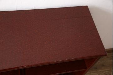 中古　美品　高級品　香川漆器　伝統工芸士 西岡寛治作　総漆塗り　滑らかで品のある漆塗りが美しい飾り棚(定価約70万円)(茶棚、茶箪笥、収納棚)(R-053197)