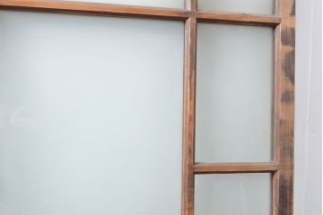 和製アンティーク　昭和初期　懐かしさ感じる!レトロな空間づくりにおすすめのガラス戸1枚(引き戸、建具)(R-053209)