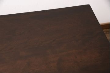 ビンテージ家具　松本民芸家具　洗練された佇まいが魅力の棚付きダイニングテーブル(食卓、2人掛け、ヴィンテージ)(R-053210)