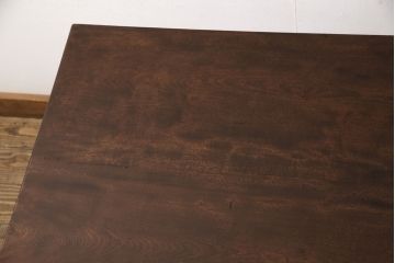 ビンテージ家具　松本民芸家具　落ち着きのある上品さが魅力的な棚付きダイニングテーブル(食卓、2人掛け、4人掛け、ヴィンテージ)(R-053211)