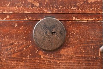 和製アンティーク　歴史を刻んだ深い味わいが感じられる時代箪笥(チェスト、和たんす、整理箪笥、収納箪笥、チェスト、引き出し)(R-053225)