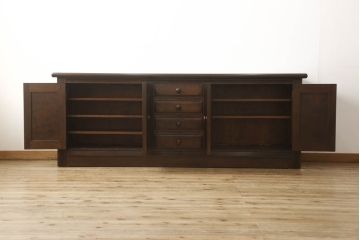 中古美品　松本民芸家具　レア!洗練された佇まいのクリデンザサイドボード(クレデンザ、リビングボード、収納棚)(R-053244)