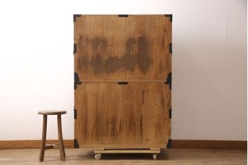 和製アンティーク　明治大正期　五丁引き　上手物の庄内箪笥(総桐箪笥、桐たんす、引き出し、時代箪笥)(R-053245)