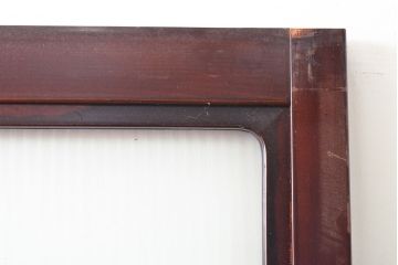 アンティーク建具　漆塗り　モールガラスがアクセントのガラス戸1枚(引き戸、建具)(R-053255)