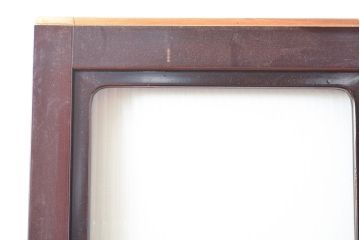 アンティーク建具　漆塗り　モールガラスがアクセントのガラス戸1枚(引き戸、建具)(R-053255)