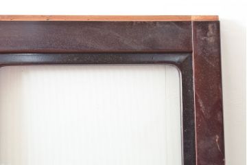 アンティーク建具　漆塗り　モールガラスがアクセントのガラス戸1枚(引き戸、建具)(R-053255)