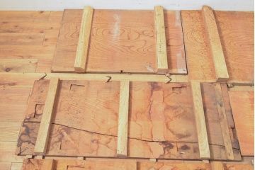 和製アンティーク　明治期　古材　DIYにおすすめ!床材として使われていた総ケヤキ材14枚セット(総欅材、総けやき材、材料、木材、板)(R-053256)