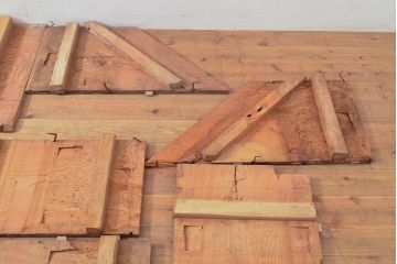 和製アンティーク　明治期　古材　DIYにおすすめ!床材として使われていた総ケヤキ材14枚セット(総欅材、総けやき材、材料、木材、板)(R-053256)