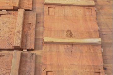 和製アンティーク　明治期　古材　DIYにおすすめ!床材として使われていた総ケヤキ材14枚セット(総欅材、総けやき材、材料、木材、板)(R-053256)