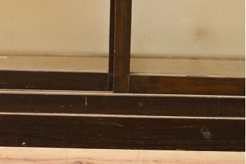 和製アンティーク　ケヤキ材　シンプルなデザインの卓上ガラスケース(ショーケース)(R-053261)