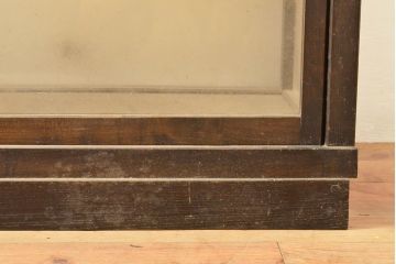 和製アンティーク　ケヤキ材　シンプルなデザインの卓上ガラスケース(ショーケース)(R-053261)