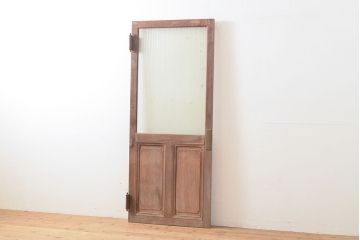 アンティーク建具　昭和レトロな雰囲気漂うラワンの扉1枚(木製ドア、建具)(R-053262)