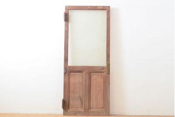 アンティーク建具　昭和レトロな雰囲気漂うラワンの扉1枚(木製ドア、建具)(R-053262)