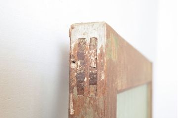 アンティーク建具　昭和レトロな雰囲気漂うラワンの扉1枚(木製ドア、建具)(R-053262)