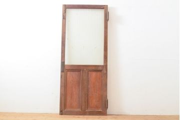 アンティーク建具　昭和レトロな雰囲気漂うラワンの扉1枚(木製ドア、建具)(R-053262)