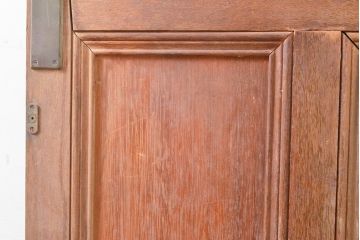 アンティーク建具　昭和レトロな雰囲気漂うラワンの扉1枚(木製ドア、建具)(R-053262)