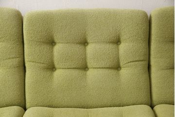中古　天童木工　ブルーノ・マットソンデザイン　やさしい色味がくつろぎの時間におすすめな3連イージーチェア(3人掛けソファ、トリプルソファ)(定価約33万円)(R-053264)
