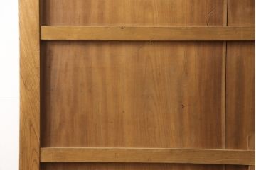 アンティーク建具　明治大正期　総ケヤキ材　明るい色合いで上品な佇まいが魅力の蔵戸(玄関戸、玄関ドア、引き戸)(R-053270)