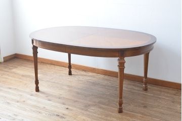中古　美品　DREXEL HERITAGE(ドレクセルヘリテイジ)　FRANCESCA(フランチェスカ)シリーズ　優美な佇まいのダイニングテーブル(エクステンションテーブル)(定価約65万円)(R-053276)