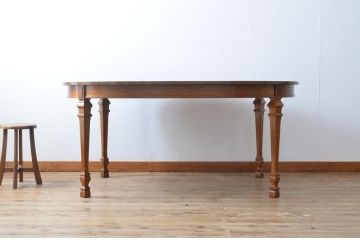 中古　美品　DREXEL HERITAGE(ドレクセルヘリテイジ)　FRANCESCA(フランチェスカ)シリーズ　優美な佇まいのダイニングテーブル(エクステンションテーブル)(定価約65万円)(R-053276)