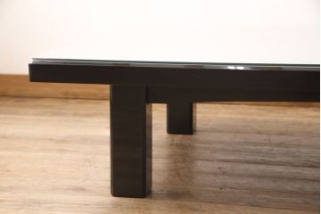 中古　輪島塗　ガラス天板付き　天板前面に描かれた鳳凰のデザインが美しい座卓(ローテーブル、センターテーブル)(R-053278)