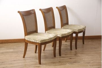 中古　DREXEL HERITAGE(ドレクセルヘリテイジ)のFRANCESCA(フランチェスカ)シリーズ　気品のあるサイドチェア3脚セット(ダイニングチェア、椅子)(定価約48万円・3脚)(R-053279)