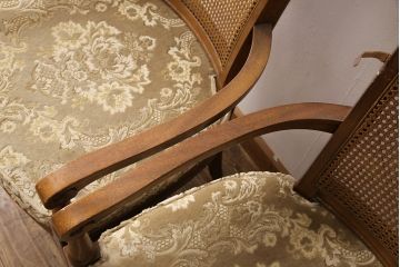 中古　DREXEL HERITAGE(ドレクセルヘリテイジ)のFRANCESCA(フランチェスカ)シリーズ　優美なアームチェア2脚セット(ダイニングチェア、椅子)(定価約44万円・2脚)(R-053279)