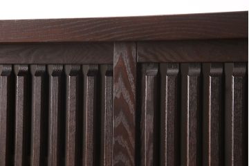 中古　美品　北海道旭川家具　和光　落ち着いた色合いと格子がモダンな雰囲気を醸し出す水屋箪笥(水屋たんす、食器棚、収納棚、キャビネット)(定価約41万円)(R-053283)