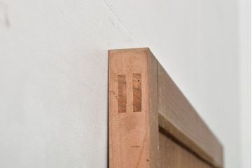 アンティーク建具　ダイヤガラス入りで大正ロマンな趣を感じる木製ドア(扉、建具)(R-053291)