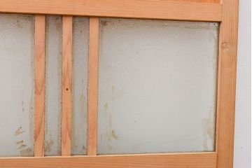 アンティーク建具　ダイヤガラス入りで大正ロマンな趣を感じる木製ドア(扉、建具)(R-053291)