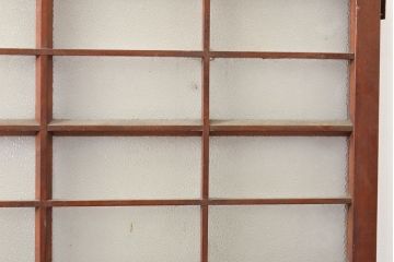 アンティーク建具　シンプルなデザインとダイヤガラスが魅力の引き戸1枚(ガラス戸、建具)(R-053292)