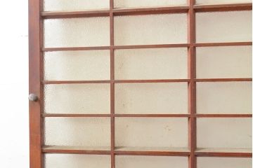 アンティーク建具　シンプルなデザインとダイヤガラスが魅力の引き戸1枚(ガラス戸、建具)(R-053292)