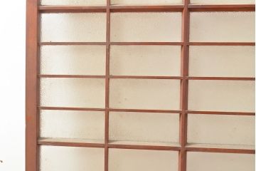 アンティーク建具　シンプルなデザインとダイヤガラスが魅力の引き戸1枚(ガラス戸、建具)(R-053292)