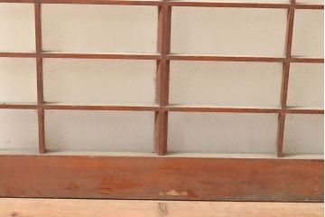 アンティーク建具　シンプルなデザインとダイヤガラスが魅力の引き戸1枚(ガラス戸、建具)(R-053292)