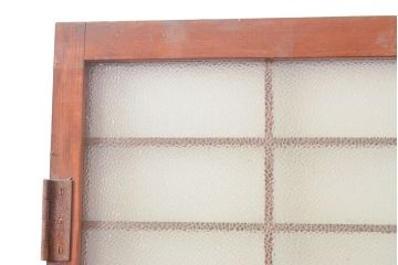 アンティーク建具　シンプルなデザインとダイヤガラスが魅力の引き戸1枚(ガラス戸、建具)(R-053292)