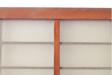 アンティーク建具　シンプルなデザインとダイヤガラスが魅力の引き戸1枚(ガラス戸、建具)(R-053292)