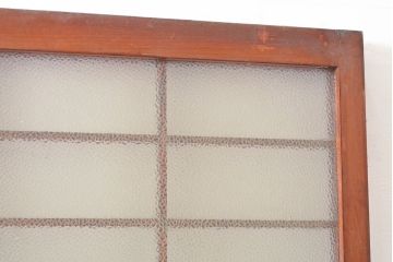 アンティーク建具　シンプルなデザインとダイヤガラスが魅力の引き戸1枚(ガラス戸、建具)(R-053292)