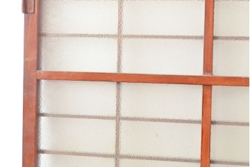 アンティーク建具　シンプルなデザインとダイヤガラスが魅力の引き戸1枚(ガラス戸、建具)(R-053292)
